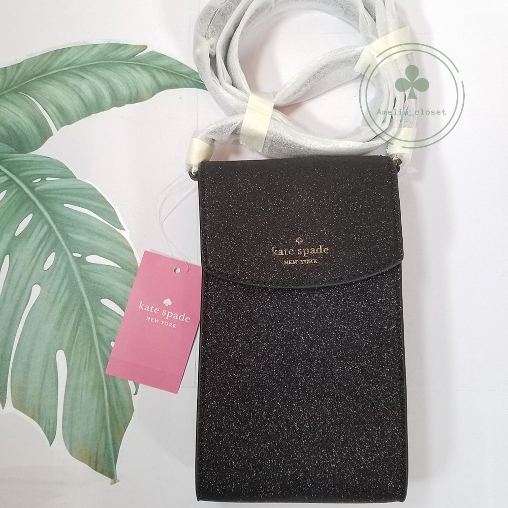 MAKE AN OFFER Kate Spade Shimmy Glitter Fabric North South Flap Phone Crossbody